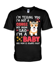 Corgi I Am A Baby V-Neck T-Shirt tile