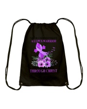Never Underestimate A Lupus Warrior Drawstring Bag tile