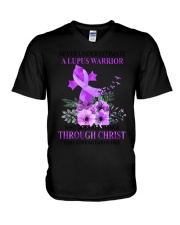 Never Underestimate A Lupus Warrior V-Neck T-Shirt tile