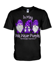 In May We Wear Purple For Fibromyalgia Awareness V-Neck T-Shirt tile