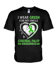 I Wear Green For My Uncle V-Neck T-Shirt tile