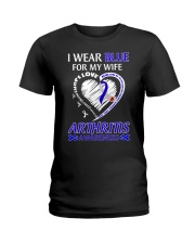 I Wear Blue For My Wife Ladies T-Shirt tile
