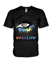 Autism Seeing The World Differently V-Neck T-Shirt tile