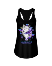Never Give Up Ladies Flowy Tank tile