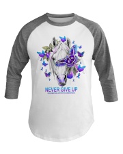 Never Give Up Baseball Tee tile