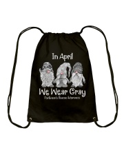 In April We Wear Gray For Parkinson Awareness Drawstring Bag tile