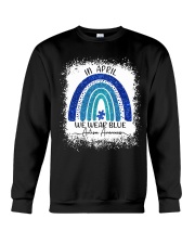 In April We Wear Blue For Autism Awareness Crewneck Sweatshirt tile