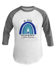 In April We Wear Blue For Autism Awareness Baseball Tee tile