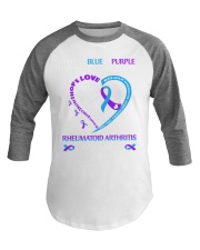 I Wear Blue And Purple For My Granddaughter Baseball Tee tile