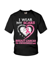 I Wear My Scars Breast Cancer Awareness Youth T-Shirt tile