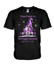 I Wear Purple For Fibromyalgia Awareness V-Neck T-Shirt tile