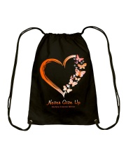 Never Give Up Drawstring Bag tile