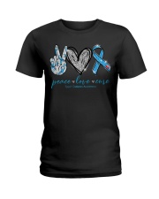 Peace Love Cure Ladies T-Shirt tile