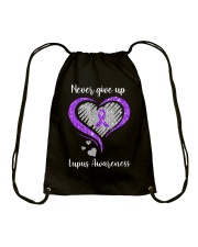 Never Give Up Drawstring Bag tile
