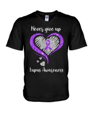 Never Give Up V-Neck T-Shirt tile