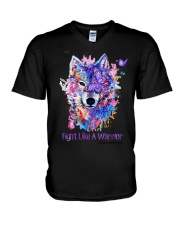 Fight Light A Warrior V-Neck T-Shirt tile