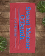 Sweet Meteor O'Death for President Beach Towel aos-towelbeach-vertical-front-lifestyle-1