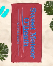 Sweet Meteor O'Death for President Beach Towel aos-towelbeach-vertical-front-lifestyle-2