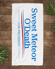 Sweet Meteor O'Death for President Beach Towel aos-towelbeach-vertical-front-lifestyle-1