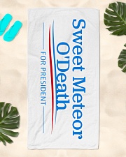 Sweet Meteor O'Death for President Beach Towel aos-towelbeach-vertical-front-lifestyle-2