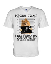 Pomeranian 1 V-Neck T-Shirt tile