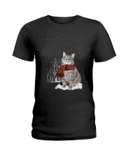 Cat Xmas Ladies T-Shirt tile