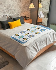 Busy Bees Sherpa Fleece Blanket - 50" x 60" aos-sherpa-fleece-blanket-lifestyle-front-01