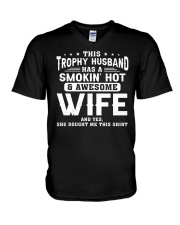 This Trophy Husband - Funny Gift for Him on Valentine's Day and Anniversary V-Neck T-Shirt tile