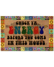 Check Ya Energy Coir Pattern Print Doormat 22.5" x 15" front