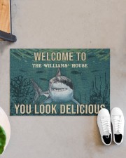 Personalized Shark Welcome Delicious Doormat 22.5" x 15" aos-doormat-22-5x15-lifestyle-front-07