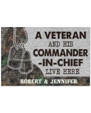 Personalized Veteran Camo Couple Live Here Doormat 22.5" x 15" front
