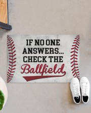 Baseball No One Answer Check The Ballfield Doormat 22.5" x 15" aos-doormat-22-5x15-lifestyle-front-07