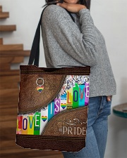 Love Is Love Leather Pattern Print All-over Tote aos-all-over-tote-lifestyle-front-09