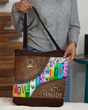 Love Is Love Leather Pattern Print All-over Tote aos-all-over-tote-lifestyle-front-10
