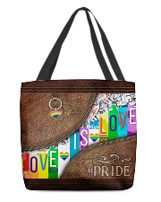 Love Is Love Leather Pattern Print All-over Tote front