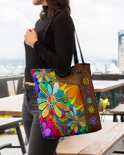 Hippie Soul Leather Pattern Print All-over Tote aos-all-over-tote-lifestyle-front-04