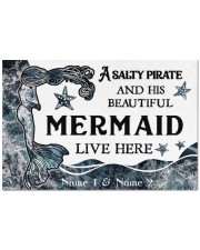 A Salty Pirate And His Beautiful Mermaid Live Here Doormat 22.5" x 15" front