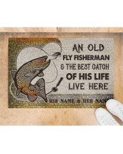 Personalized Fly Fishing Best Catch Of His Live Doormat 22.5" x 15" aos-doormat-22-5x15-lifestyle-front-05