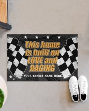 This home is built on love and racing Doormat 22.5" x 15" aos-doormat-22-5x15-lifestyle-front-07