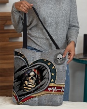 Skull American Flag Tote Bag All-over Tote aos-all-over-tote-lifestyle-front-10