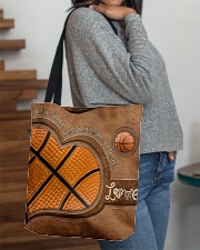 Eat Sleep Basketball Repeat Leather Pattern Print All-over Tote aos-all-over-tote-lifestyle-front-09