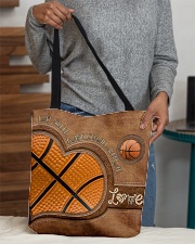 Eat Sleep Basketball Repeat Leather Pattern Print All-over Tote aos-all-over-tote-lifestyle-front-10