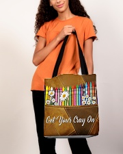 Get Your Cray On Leather Pattern Print All-over Tote aos-all-over-tote-lifestyle-front-06