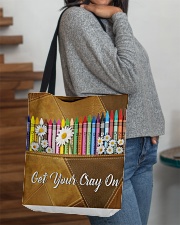 Get Your Cray On Leather Pattern Print All-over Tote aos-all-over-tote-lifestyle-front-09
