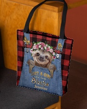 Personalized Sloth Just A Girl All-over Tote aos-all-over-tote-lifestyle-front-02