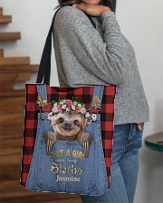 Personalized Sloth Just A Girl All-over Tote aos-all-over-tote-lifestyle-front-09