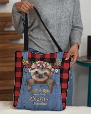 Personalized Sloth Just A Girl All-over Tote aos-all-over-tote-lifestyle-front-10