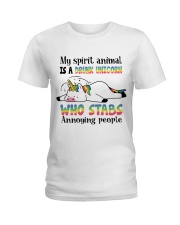 My Spirit Animal Is A Drunk Unicorn Ladies T-Shirt tile
