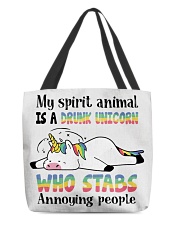 My Spirit Animal Is A Drunk Unicorn All-Over Tote tile