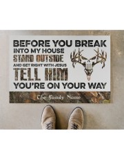 Before You Break Into My House Stand Outside Doormat 22.5" x 15" aos-doormat-22-5x15-lifestyle-front-04